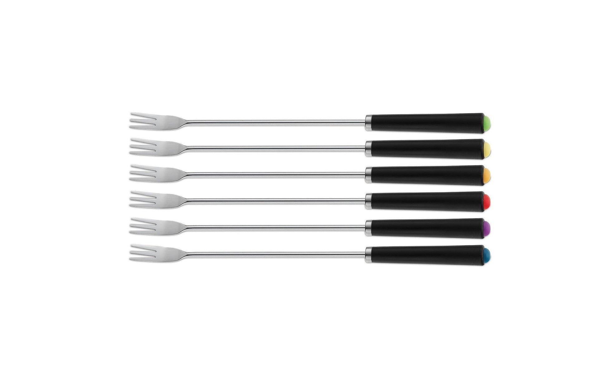 Kela Morena Fonduegabeln – 6er-Set, 24,5 cm, Edelstahl, Schwarz, für Käsefondue