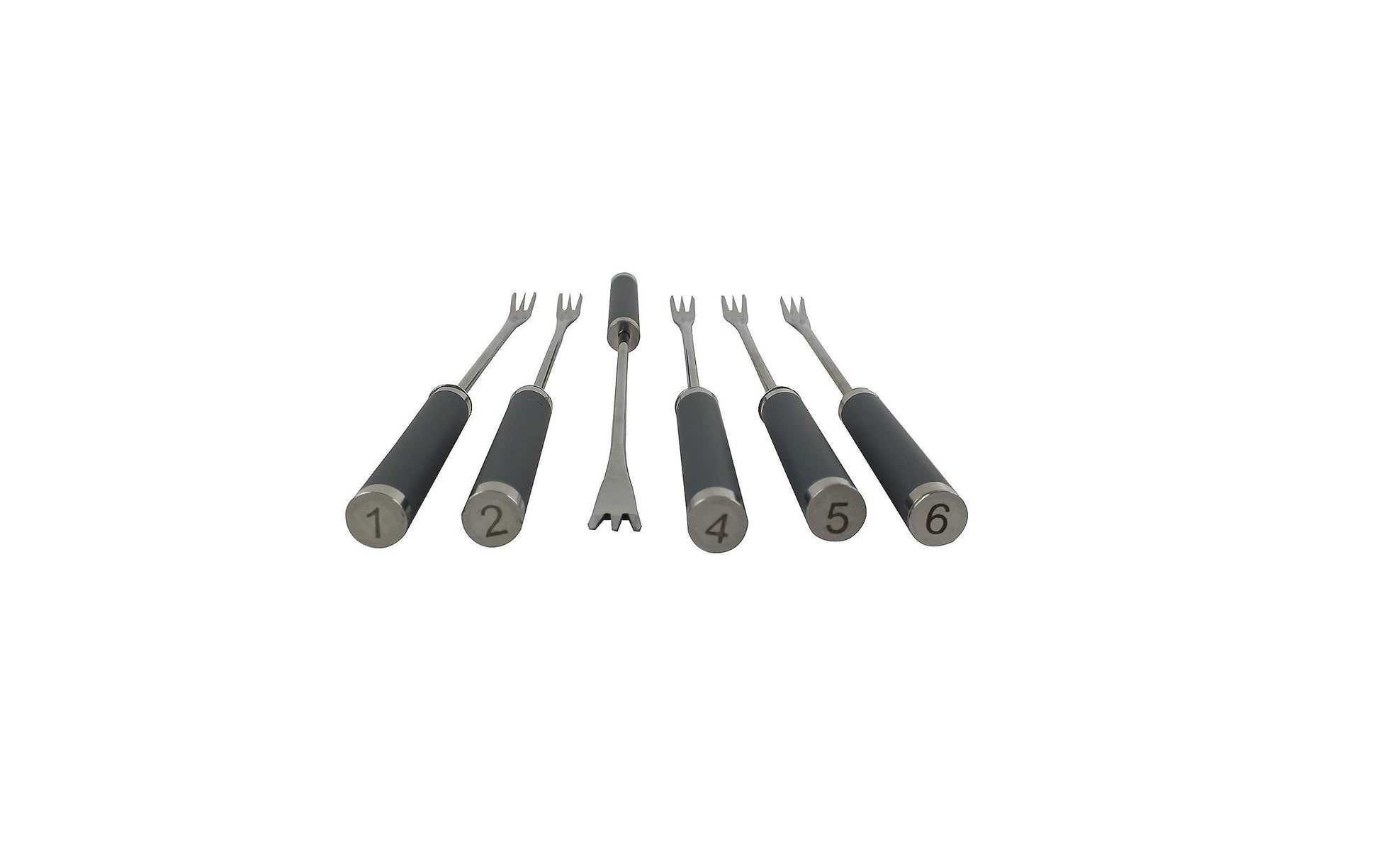 Kela Montana – Fonduegabel 24,5 cm, Edelstahl, schwarz, 6er-Set