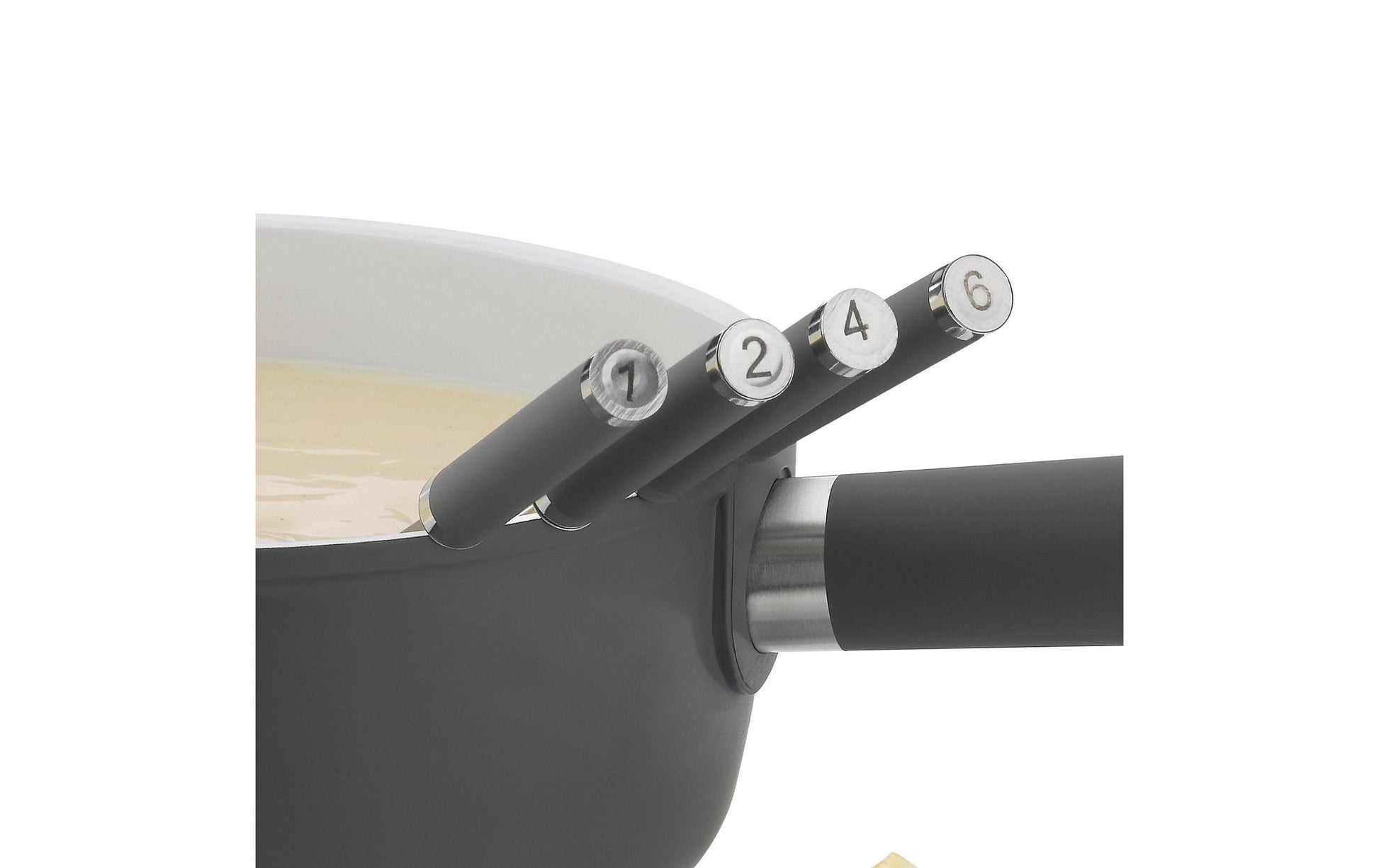 Kela Montana – Fonduegabel 24,5 cm, Edelstahl, schwarz, 6er-Set