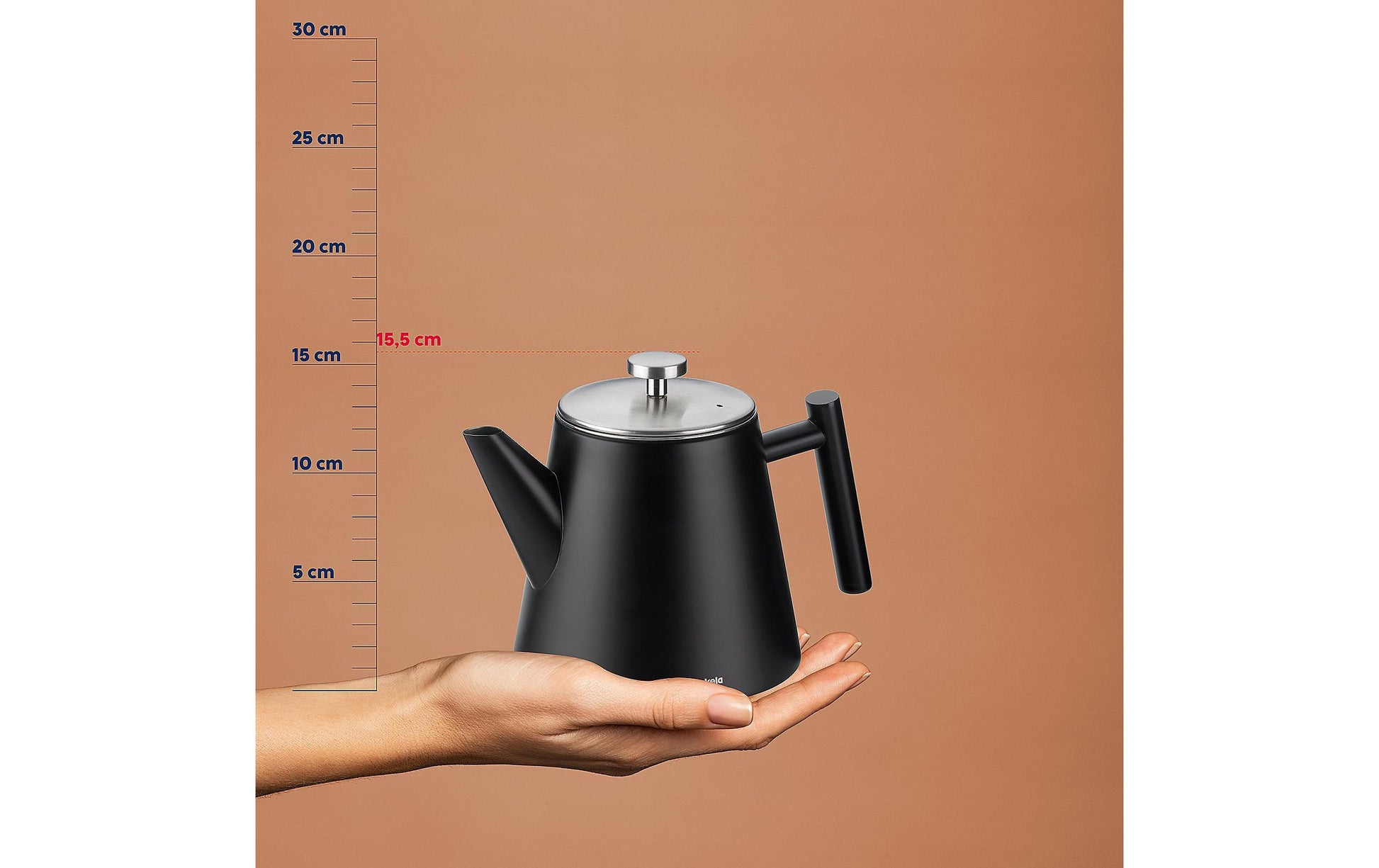 Kela Teekanne Modena – 1 l, Ø 14 cm × H 15,5 cm, Edelstahl, mit Edelstahlfilter