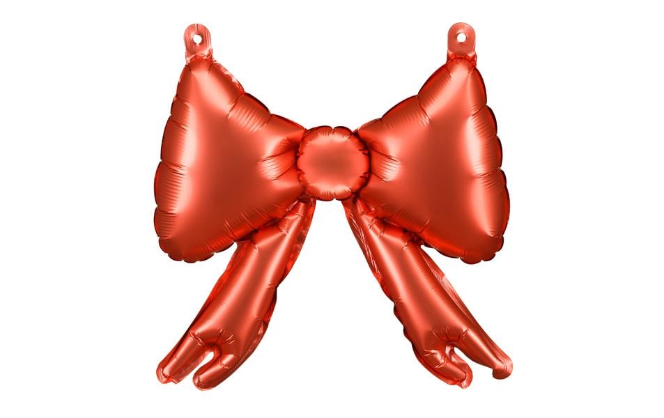 PartyDeco Folienballon Schleife – Rot – 25 × 25 cm – 5 Stk