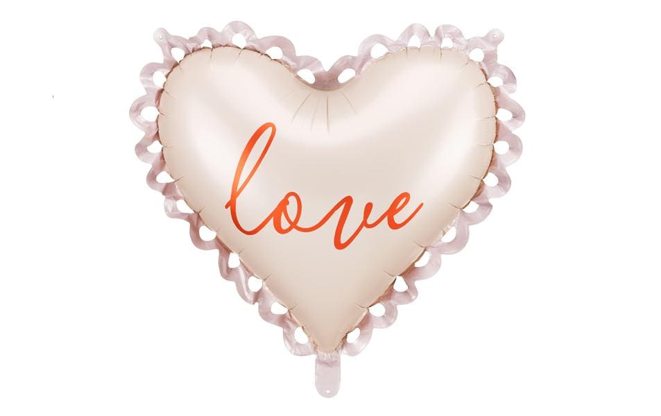 PartyDeco Folienballon – Herz, 45 × 50 cm – Polyethylen (PE), mehrfarbig