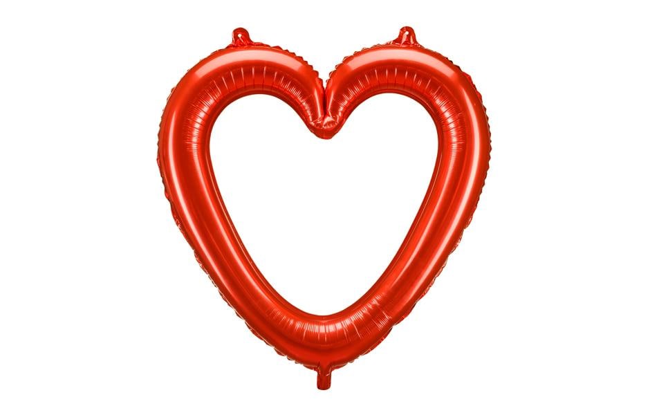 PartyDeco Folienballon Herz – Rot – 63,5 × 72 cm – Folie – 1 Stk