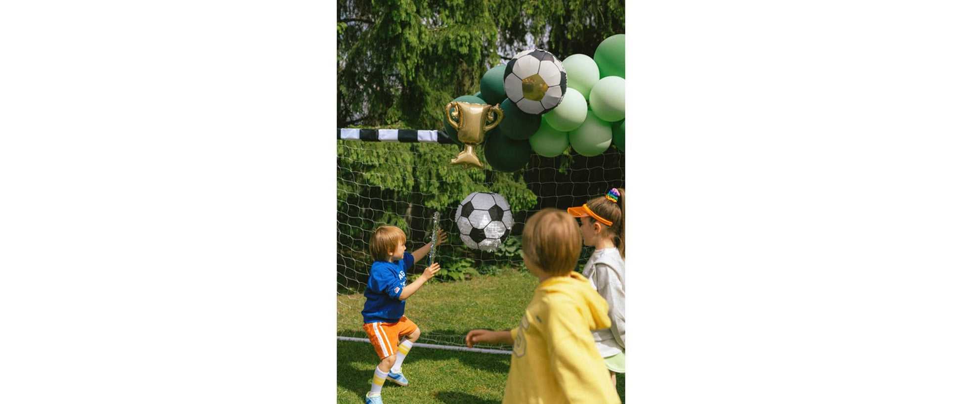 PartyDeco Folienballon Fussball – mehrfarbig – 33 × 33 cm – Folie – 4 Stk