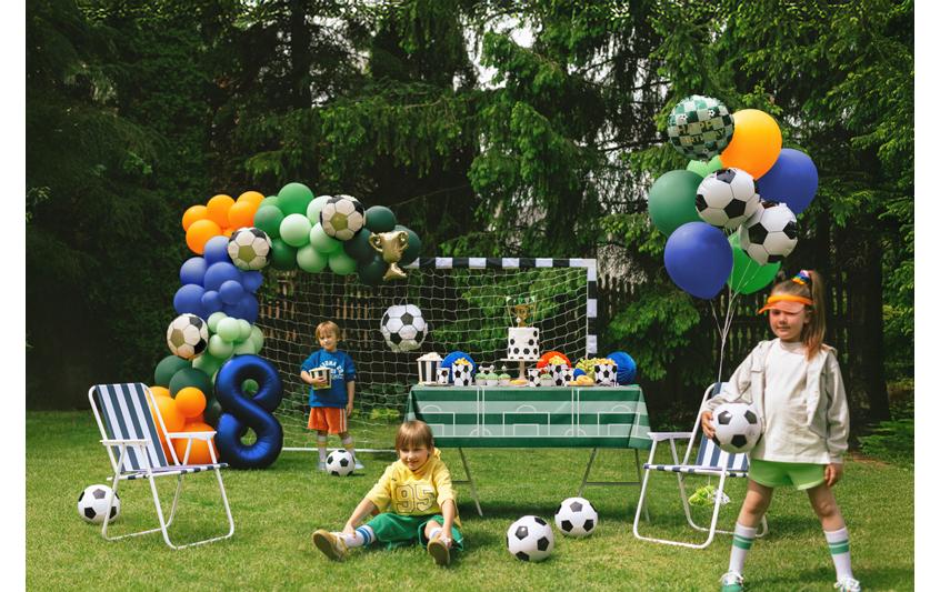 PartyDeco Folienballon Fussball – Schwarz-Weiss – 35 × 35 cm – 1 Stück