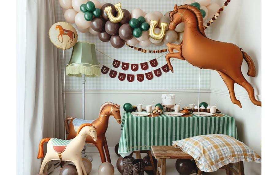 PartyDeco Folienballon Pferd – braun – 120 × 87 cm – Folie – 1 Stk