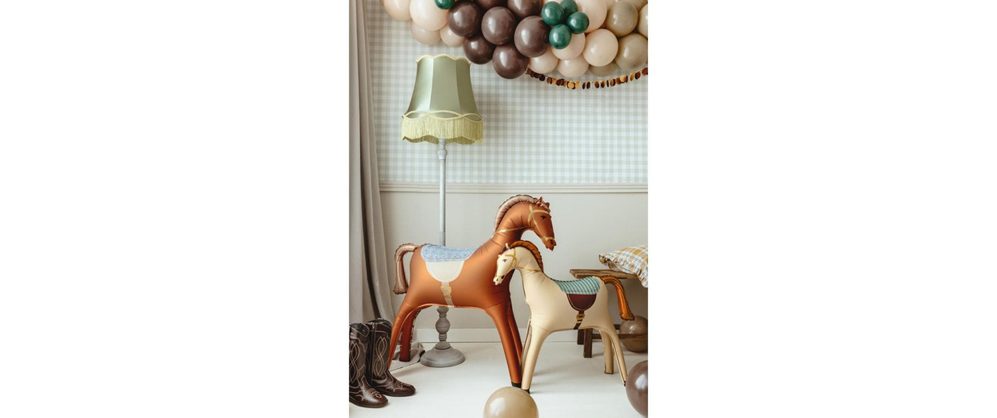 PartyDeco Folienballon Pferd – Creme – 90 cm – Folie – 1 Stk
