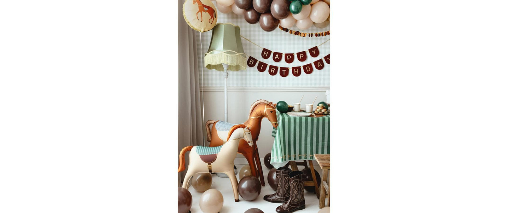PartyDeco Folienballon – Pferd – 90 × 90 cm – Folie, mehrfarbig