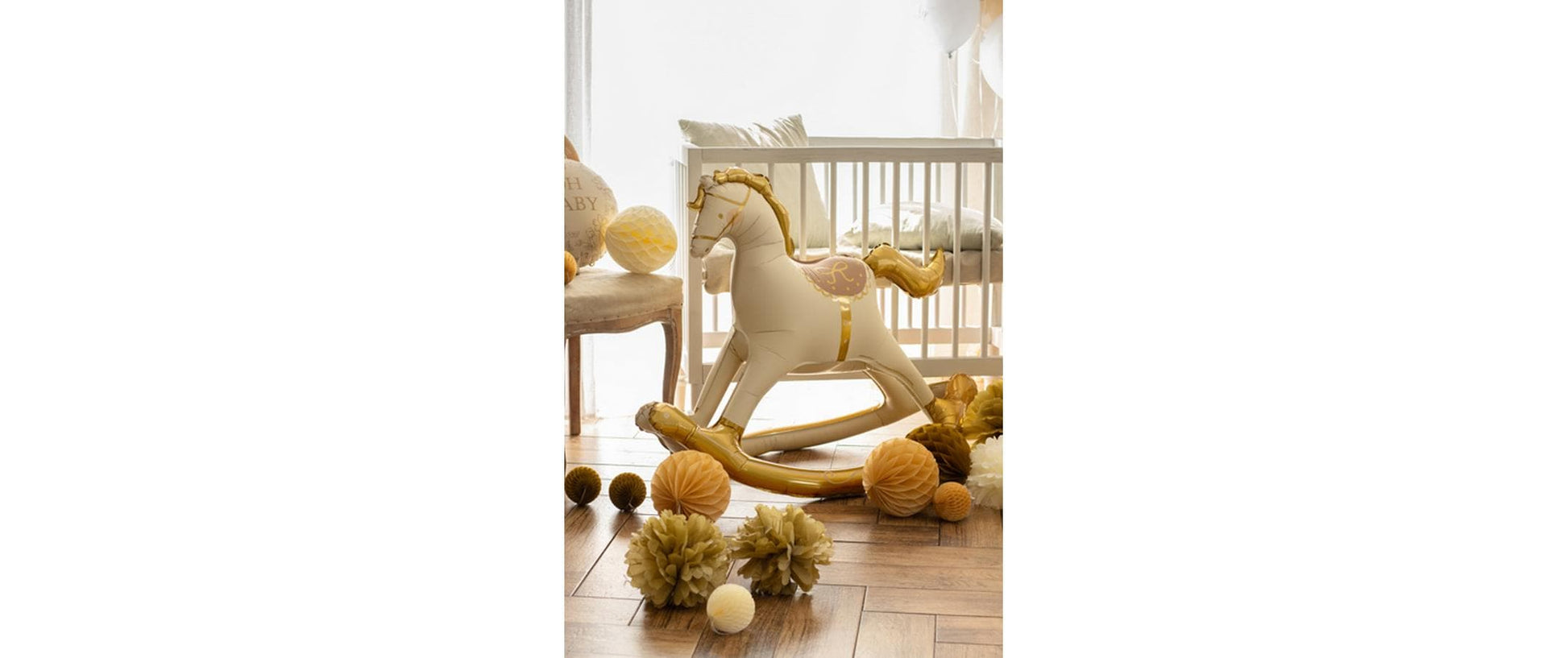 PartyDeco Folienballon Schaukelpferd – Mehrfarbig – 86 × 106 cm – Folie – 1 Stk