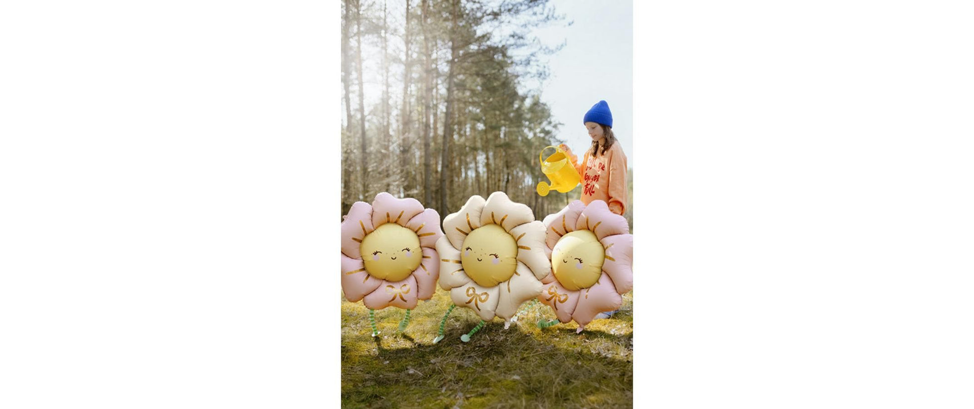PartyDeco Folienballon Blume – Rosa – 80 × 80 cm – Folie – 1 Stk