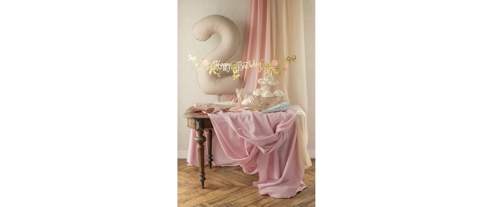 PartyDeco Polyester Tischdecke Rosa – 180 × 300 cm