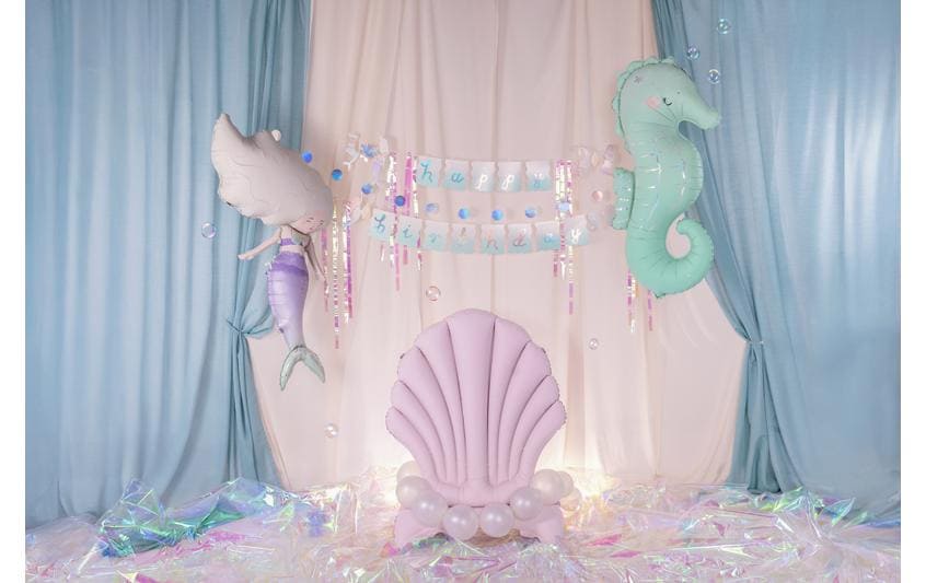 PartyDeco Girlande Happy Birthday Meerjungfrau – mehrfarbig – 130 × 100 cm