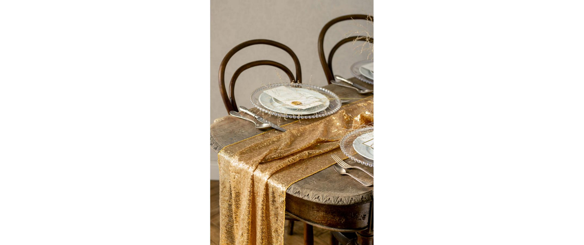 PartyDeco Tischläufer – Polyester, Gold, 30 cm × 5 m