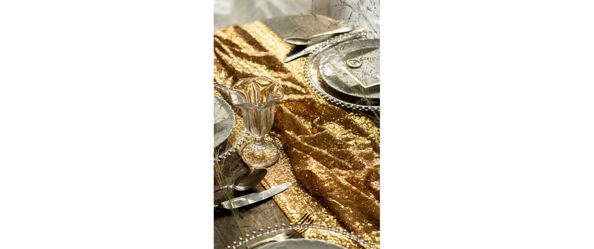 PartyDeco Tischläufer – Polyester, Gold, 30 cm × 5 m