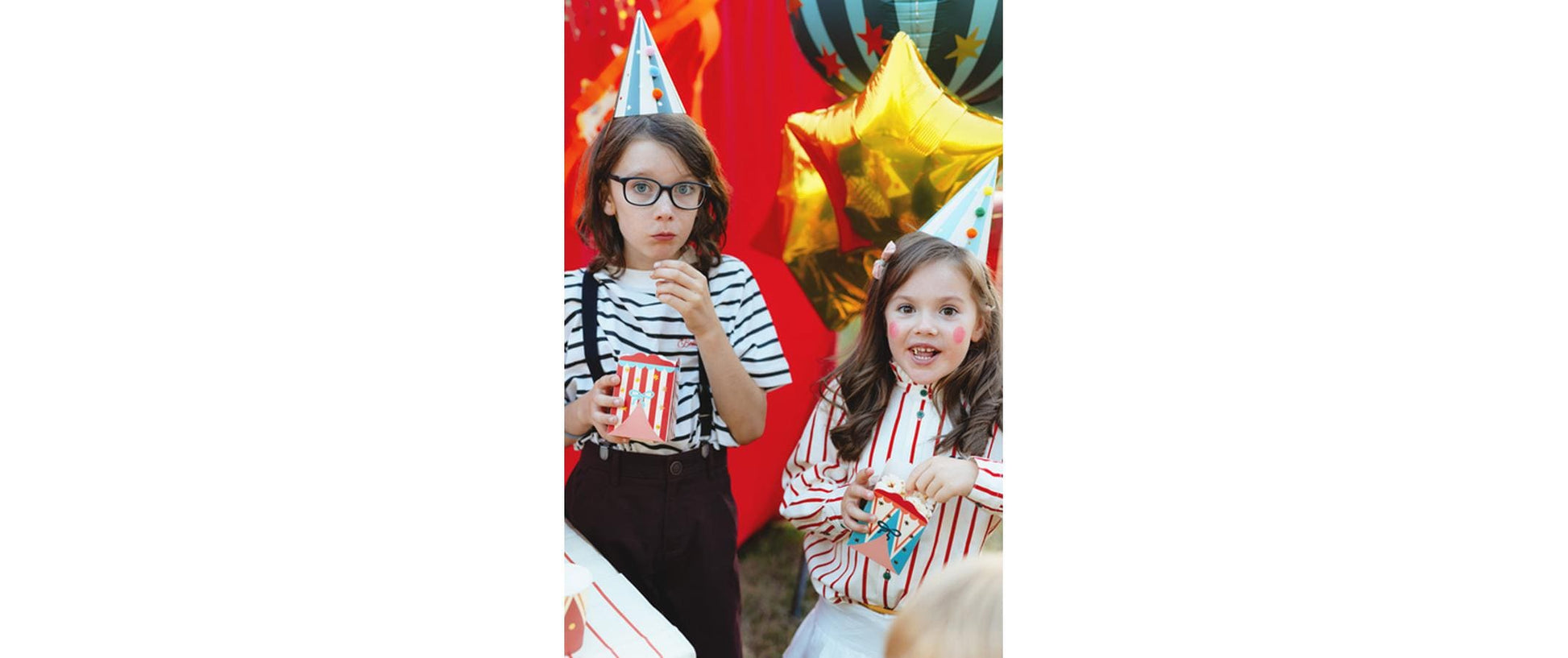 PartyDeco Popcornboxen, Papier/Karton – 11,5 × 8 × 5 cm – Zirkus – 6 Stk.