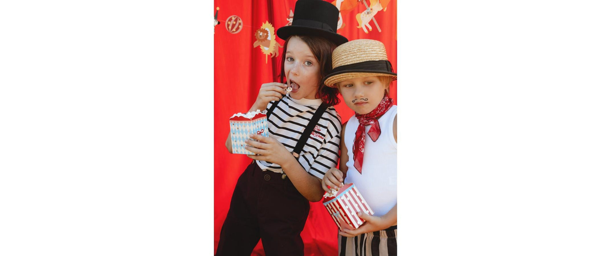 PartyDeco Popcornboxen, Papier/Karton – 11,5 × 8 × 5 cm – Zirkus – 6 Stk.
