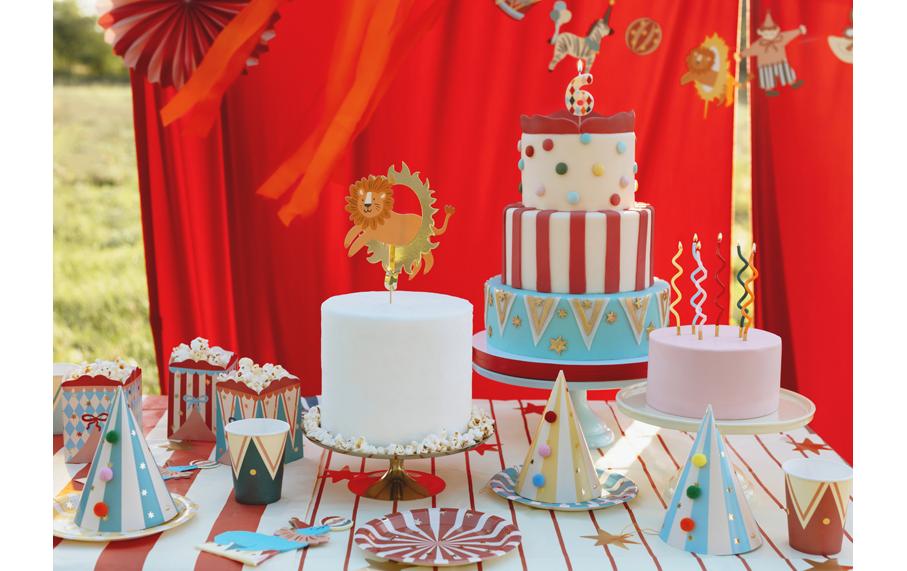 PartyDeco Popcornboxen, Papier/Karton – 11,5 × 8 × 5 cm – Zirkus – 6 Stk.