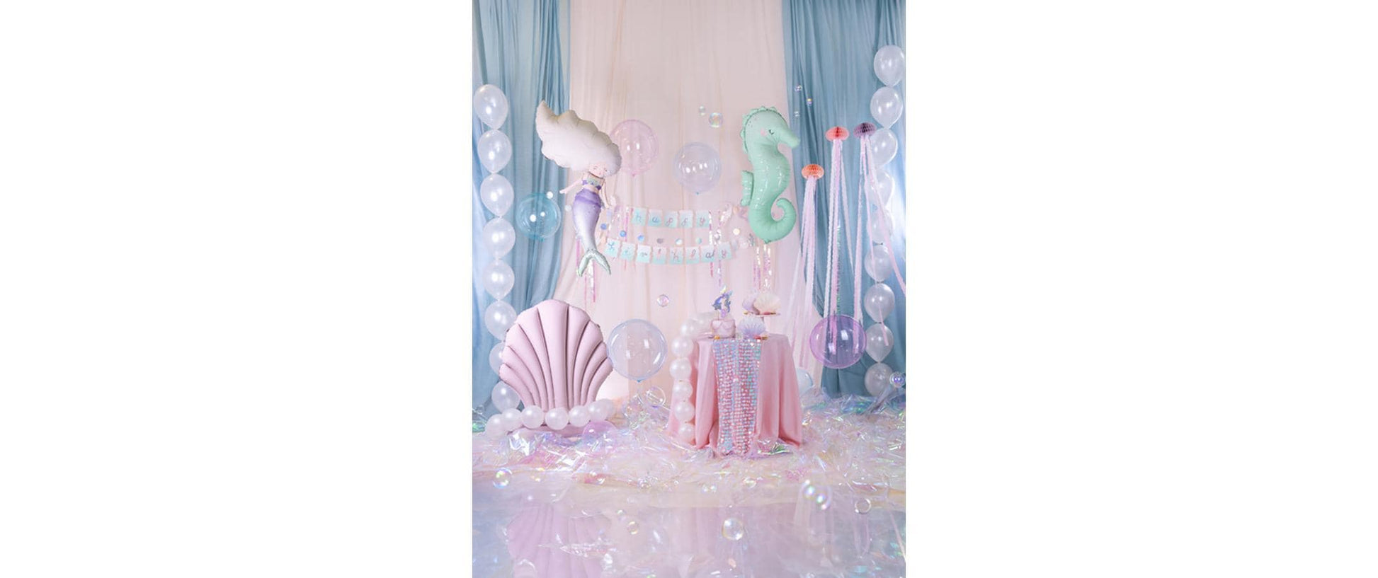 PartyDeco Folienballon Muschel – mehrfarbig – 124 × 108 cm – Folie – 1 Stk