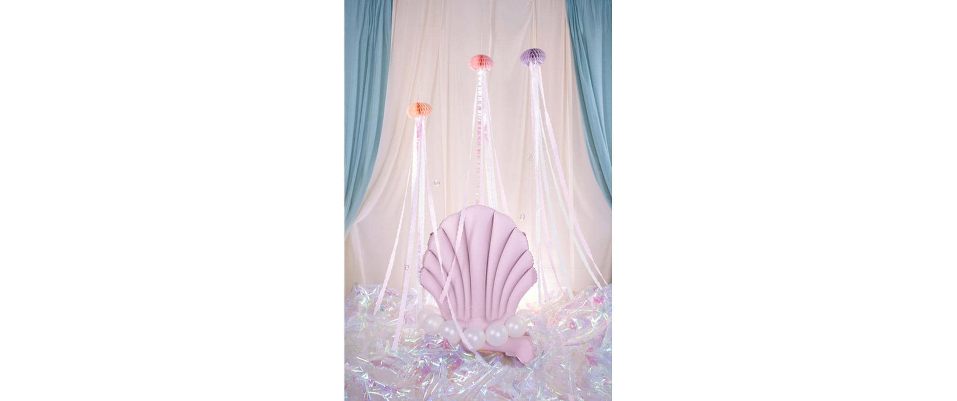 PartyDeco Folienballon Muschel – mehrfarbig – 124 × 108 cm – Folie – 1 Stk