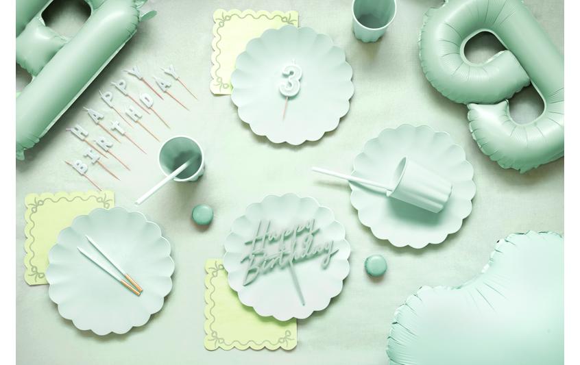 PartyDeco Geburtstagskerzen – Hellgrün – 14 cm