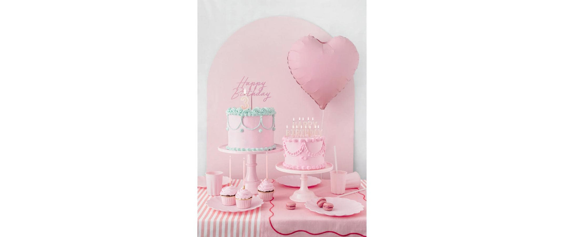 PartyDeco Geburtstagskerzen – Pink – 14 cm – 12 Stk