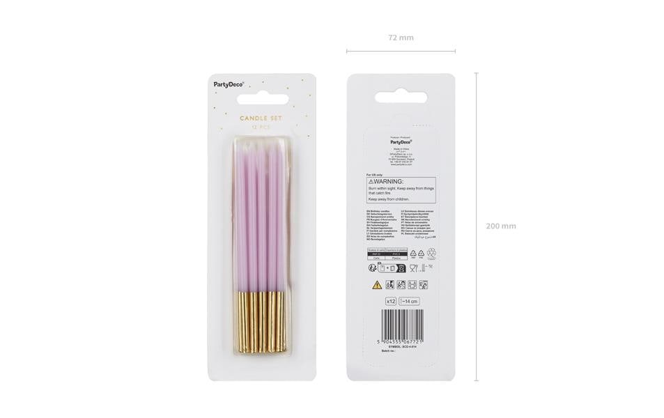 PartyDeco Geburtstagskerzen – Lila – 14 cm