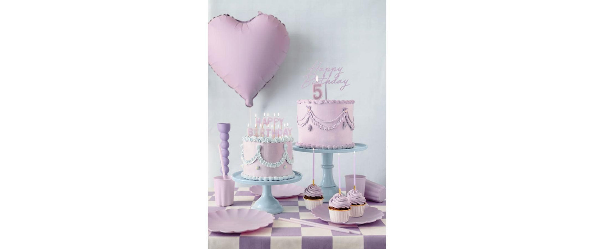 PartyDeco Geburtstagskerzen – Lila – 14 cm