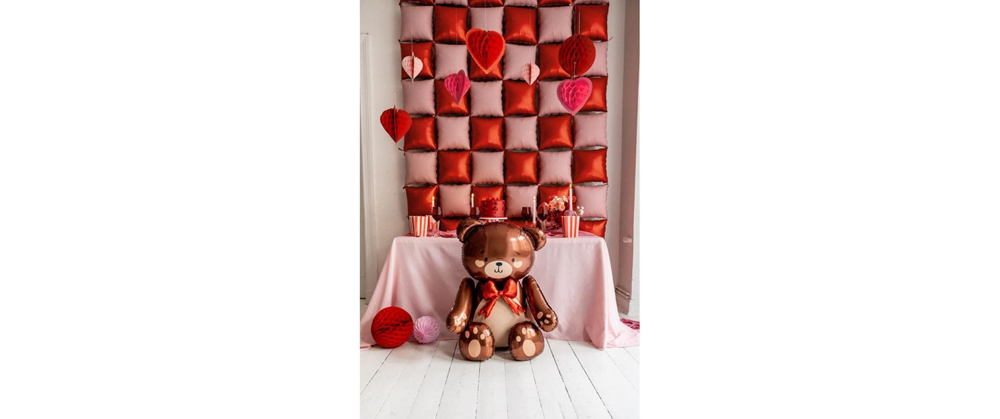 PartyDeco Folienballon Stehender Teddybär – Mehrfarbig – 75 × 84 cm – Folie – 1 Stk