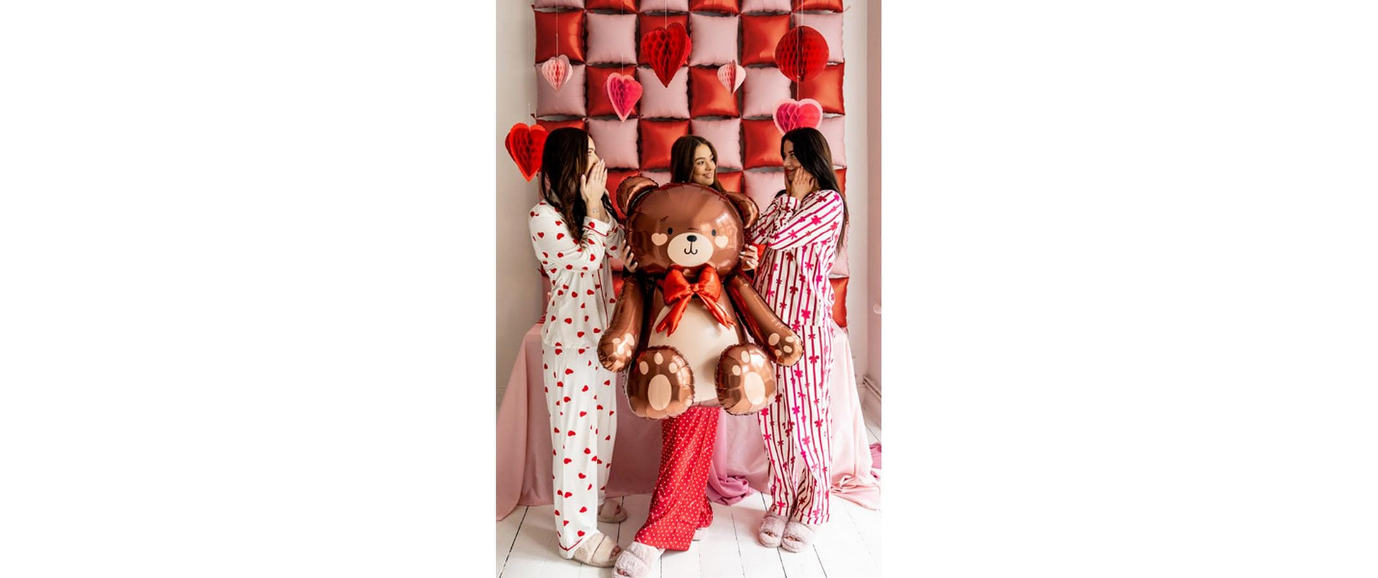 PartyDeco Folienballon Stehender Teddybär – Mehrfarbig – 75 × 84 cm – Folie – 1 Stk