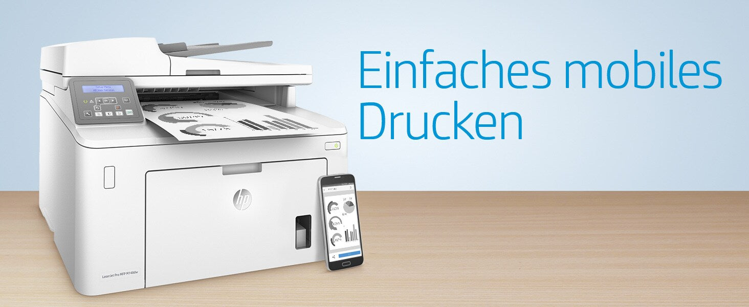 HP LaserJet Pro MFP M148dw – SW-Laser-Multifunktionsdrucker, A4, 3-in-1, Duplex, ADF, WLAN/LAN, AirPrint