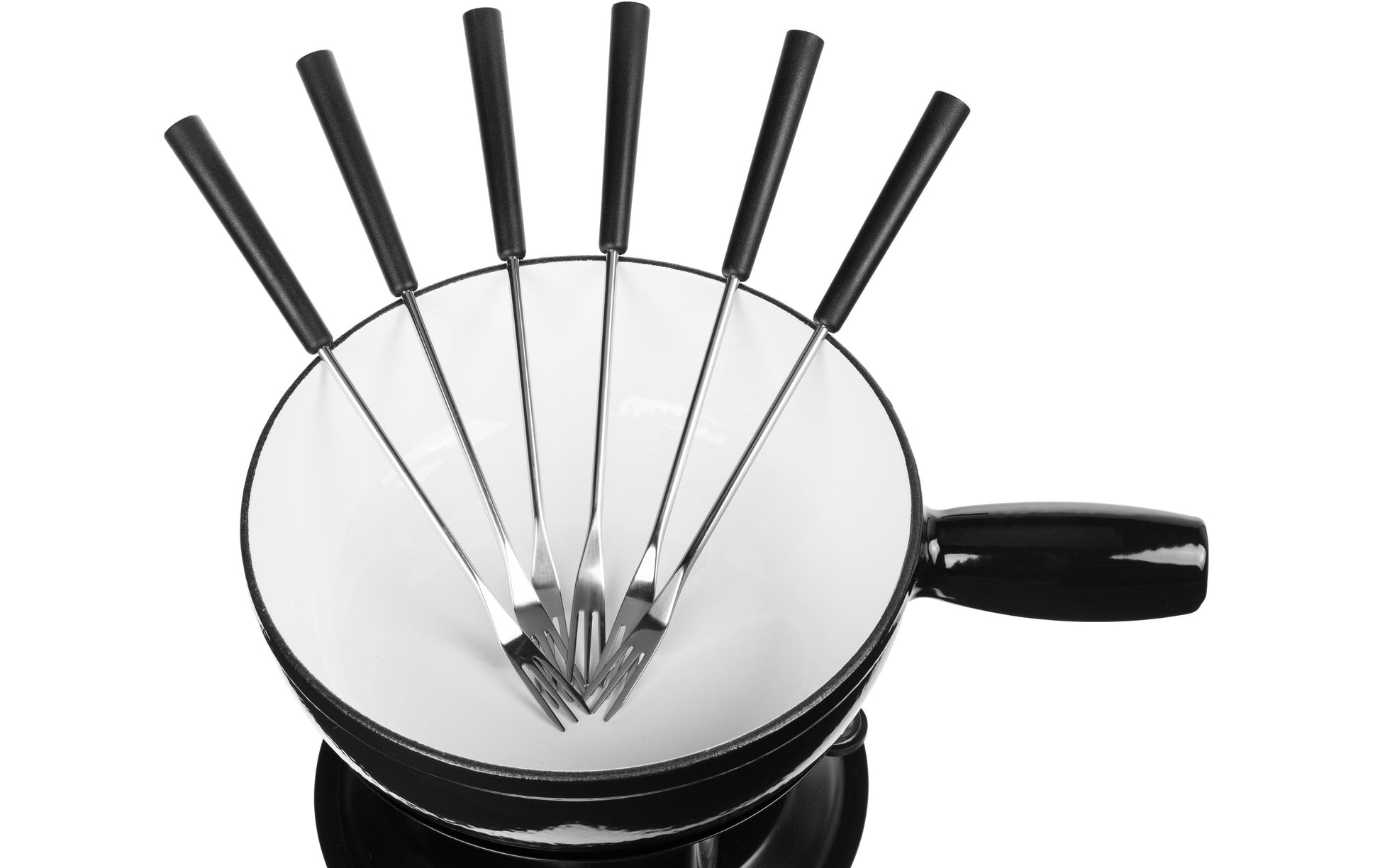 Cocon Fondue-Set – Ø 23 cm, Gusseisen, für Käsefondue, Elektro, Schwarz, 6 Personen, 10 Teile