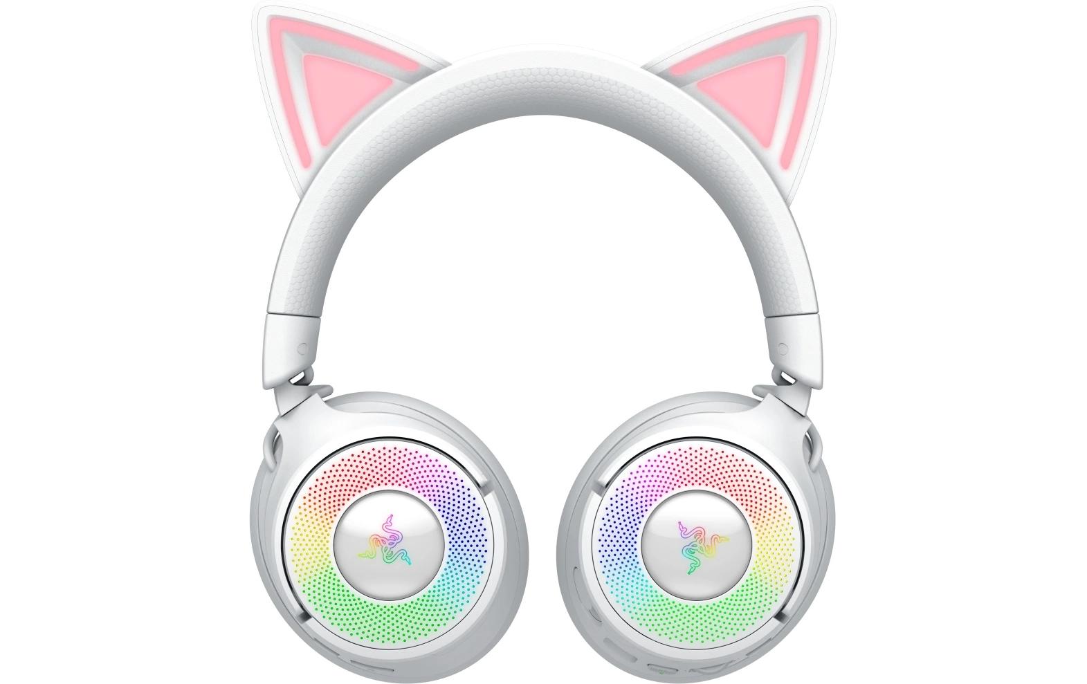 Razer Kraken Kitty V3 Pro – Gaming-Headset – Bluetooth, Surround-Sound, Mikrofon – Weiss – für PC/PS5/PS4