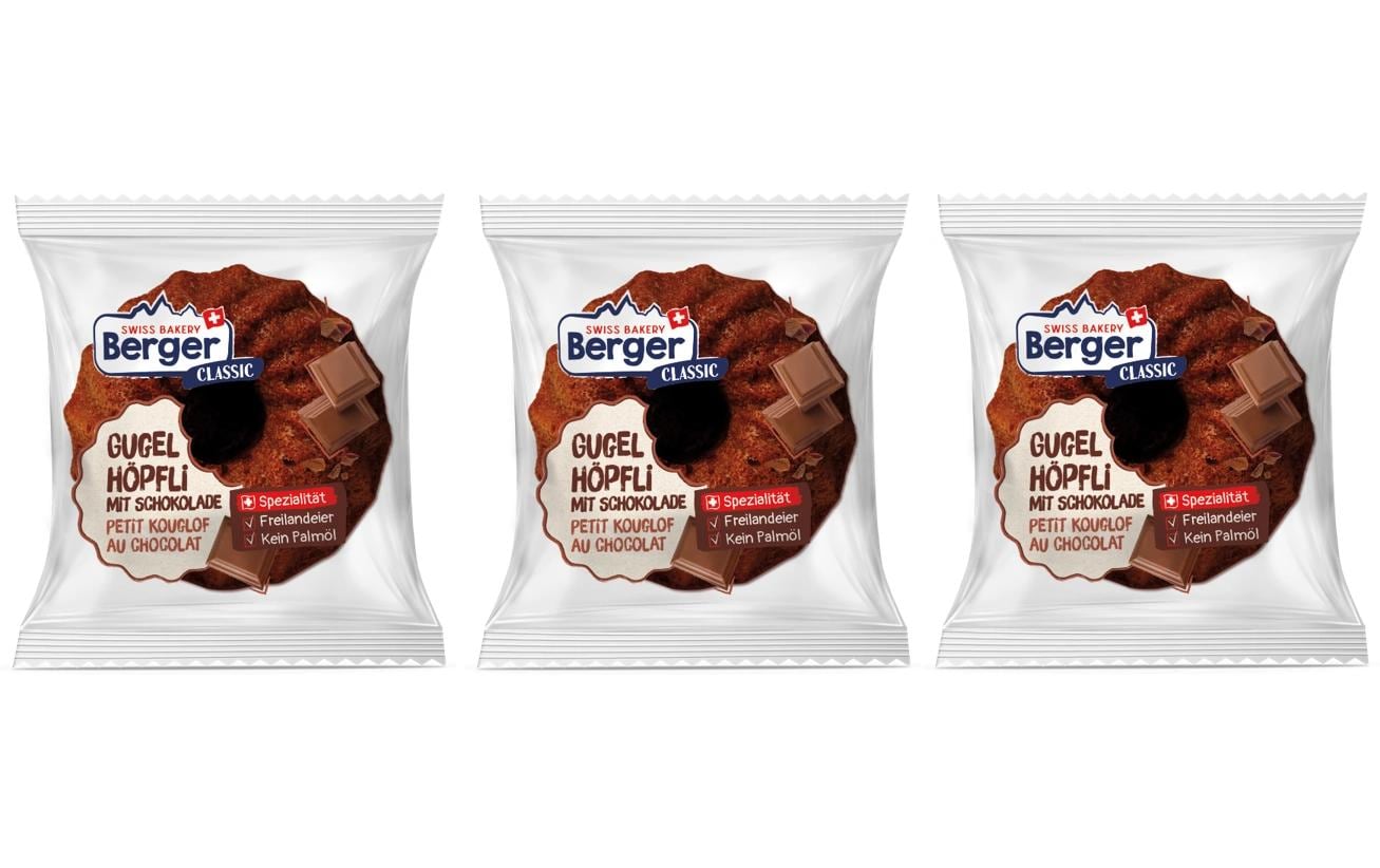 Berger Amadina Gugelhöpfli – Schokolade – 3 × 45 g