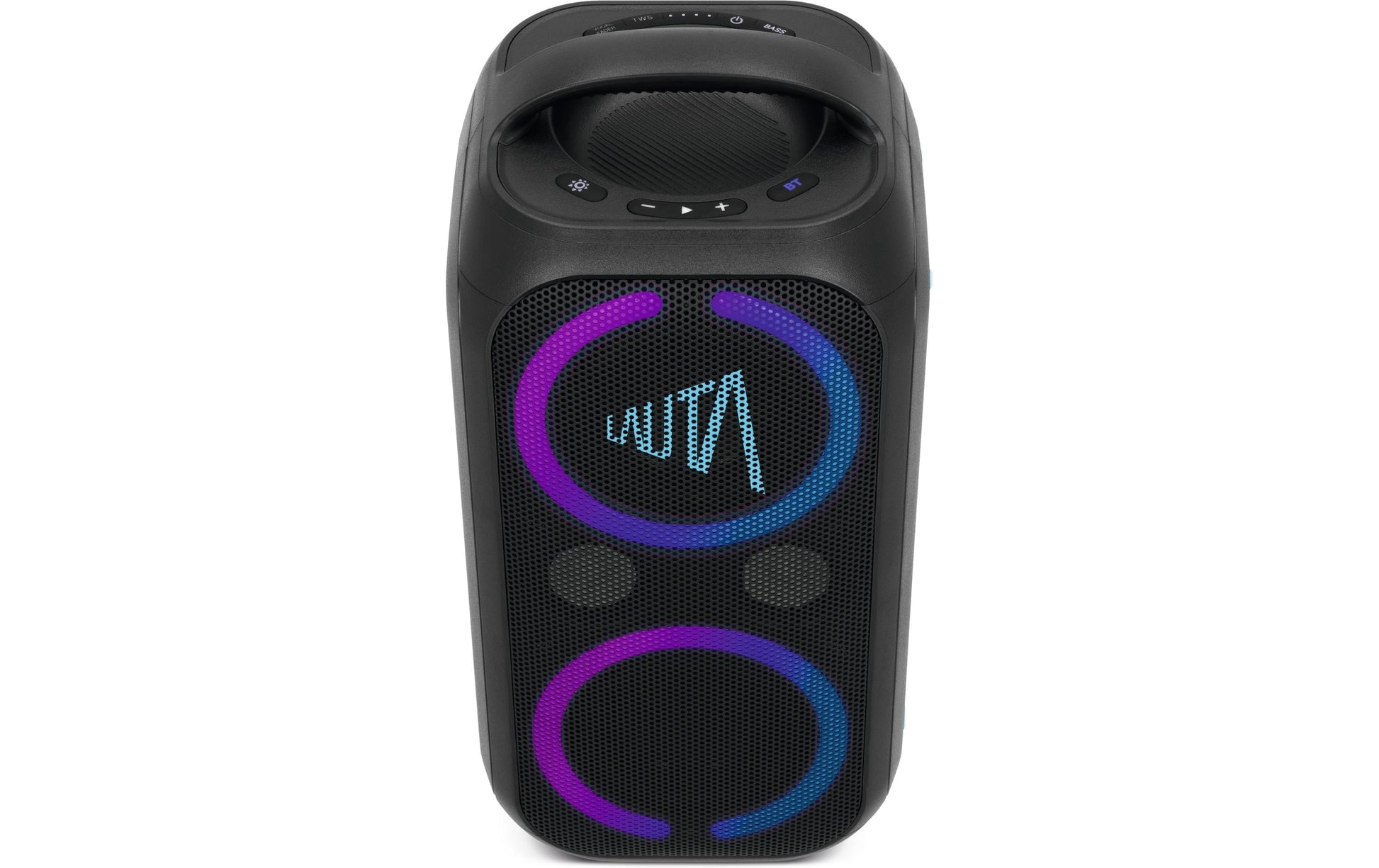 TechniSat Wummsbox – Party-Lautsprecher – LED-Lichtshow, IPX4, 12 h Akku – Schwarz