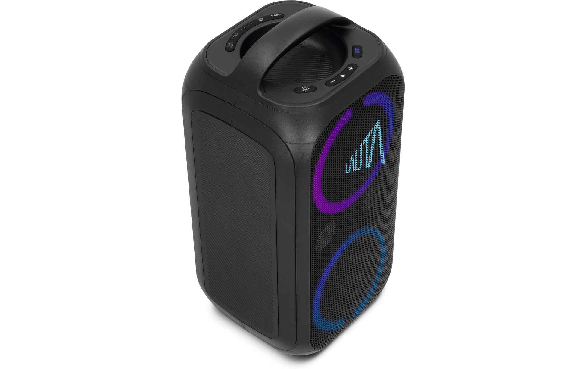 TechniSat Wummsbox – Party-Lautsprecher – LED-Lichtshow, IPX4, 12 h Akku – Schwarz