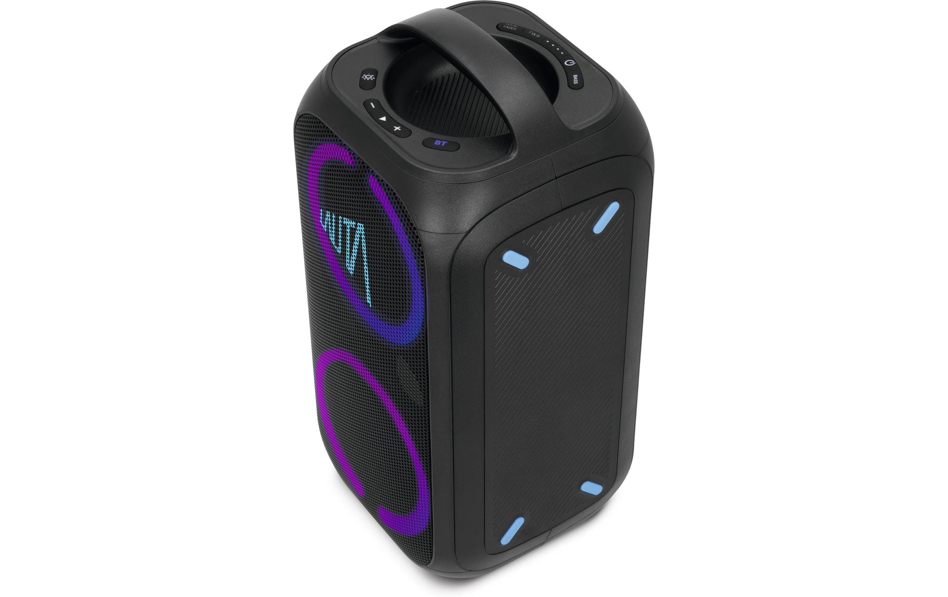 TechniSat Wummsbox – Party-Lautsprecher – LED-Lichtshow, IPX4, 12 h Akku – Schwarz