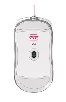 CHERRY XTRFY M50 – Gaming-Maus – Kabelgebunden (USB‑A), 12000 DPI, Rechts, Weiss