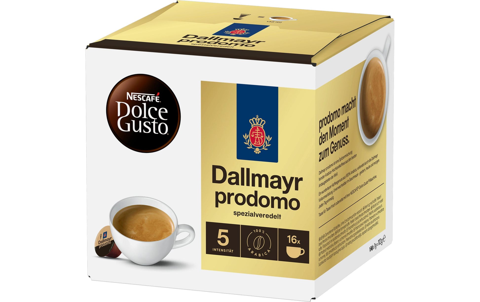 Nescafé Dallmayr Prodomo – Kapseln für Dolce Gusto – Lungo, 16 Kapseln