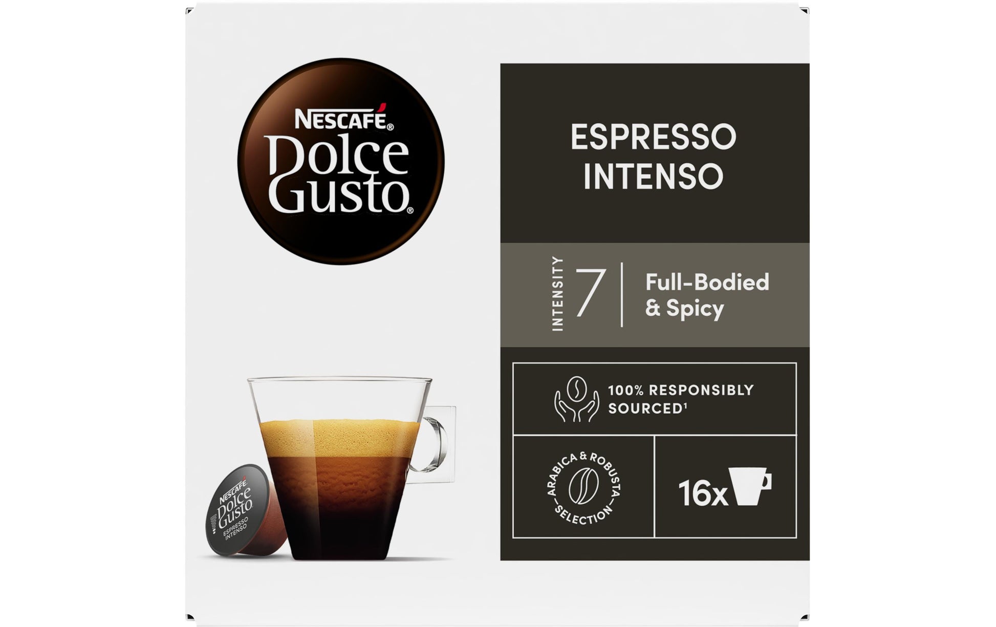 Nescafé Espresso Intenso – Kapseln für Dolce Gusto – mittel, 16 Kapseln