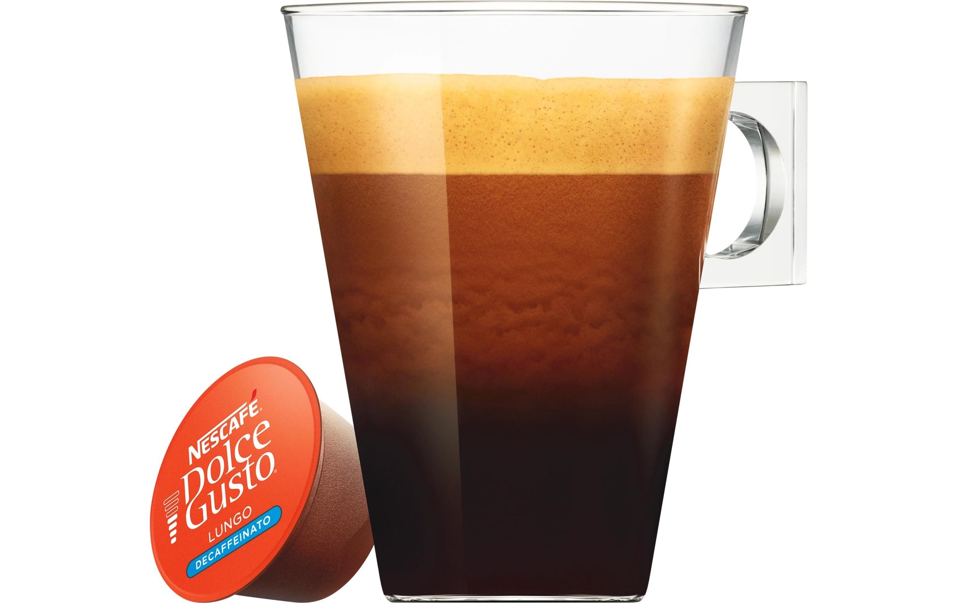 Nescafé Lungo Decaf – Kapseln für Dolce Gusto – entkoffeiniert, 16 Kapseln