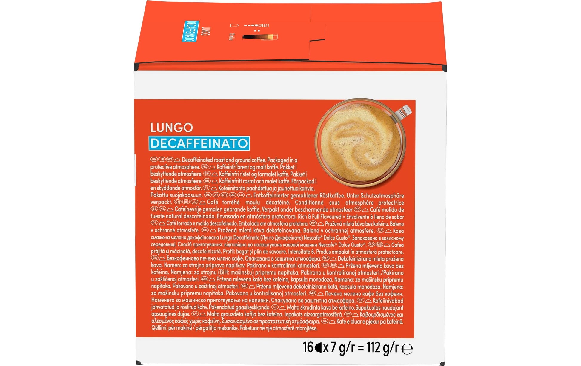 Nescafé Lungo Decaf – Kapseln für Dolce Gusto – entkoffeiniert, 16 Kapseln
