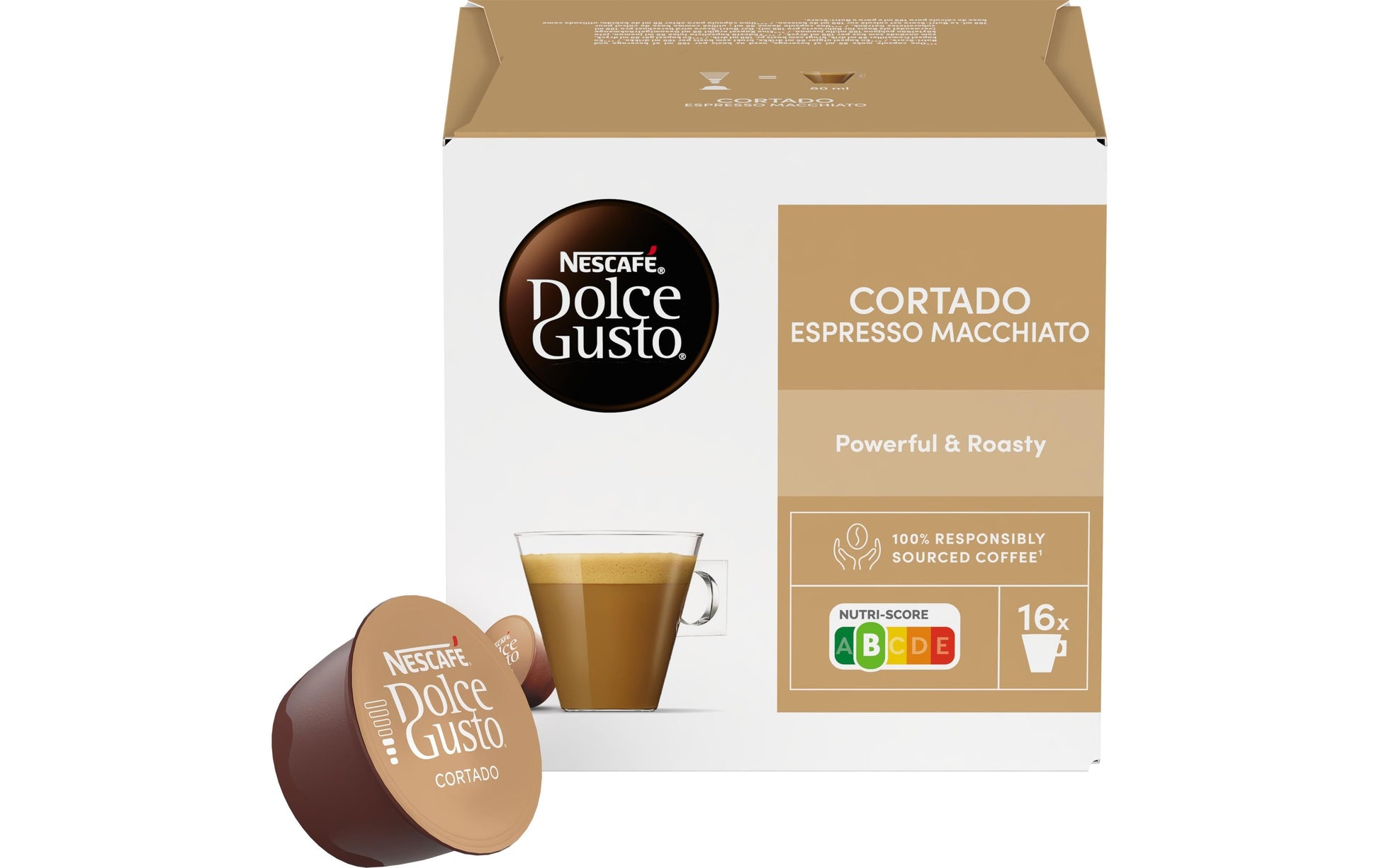 Nescafé Dolce Gusto Cortado – Kapseln für Dolce Gusto – Espresso, Intensität 8, 16 Kapseln