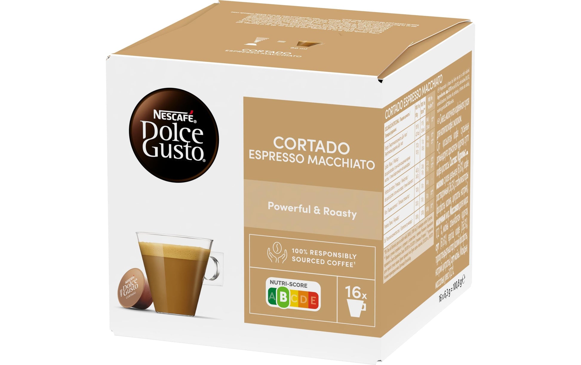 Nescafé Dolce Gusto Cortado – Kapseln für Dolce Gusto – Espresso, Intensität 8, 16 Kapseln