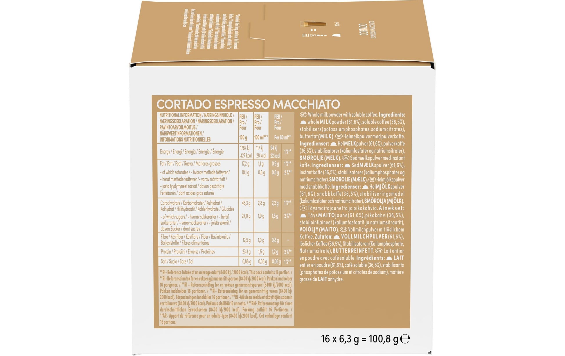 Nescafé Dolce Gusto Cortado – Kapseln für Dolce Gusto – Espresso, Intensität 8, 16 Kapseln