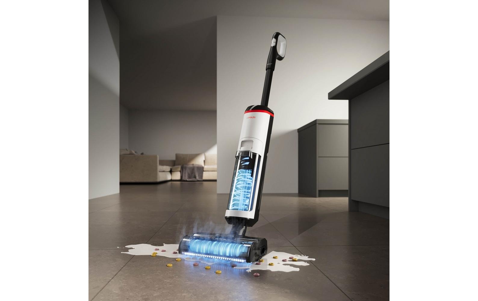 Polti Multiflächenreiniger ROLLYSTEAM WD30C – 450 W, Schmutzwassertank 0,8 l, Akkubetrieb, 21,6 V