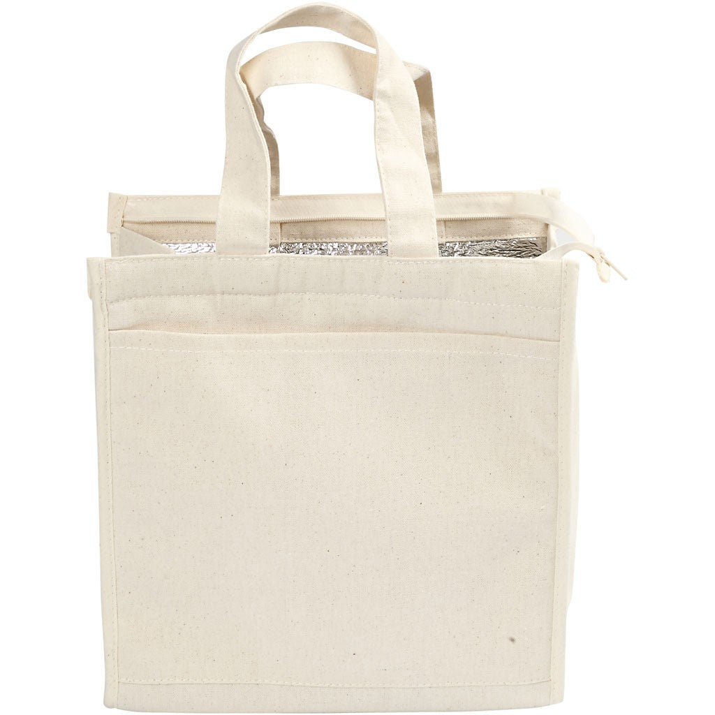 Creativ Company Kühltasche – 240×250×120 mm – beige, Baumwolle, Folie – 1 Stk.