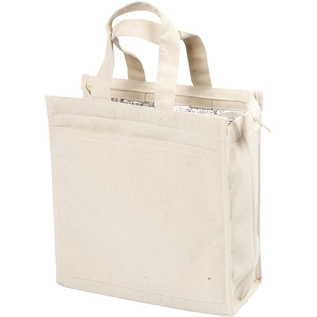 Creativ Company Kühltasche – 240×250×120 mm – beige, Baumwolle, Folie – 1 Stk.