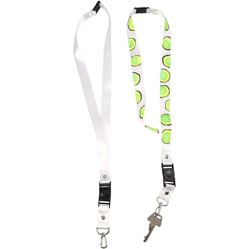Creativ Company Textilband – Bandlänge 53 cm, Polyester, Weiss, Breite 20 mm, 5er-Pack