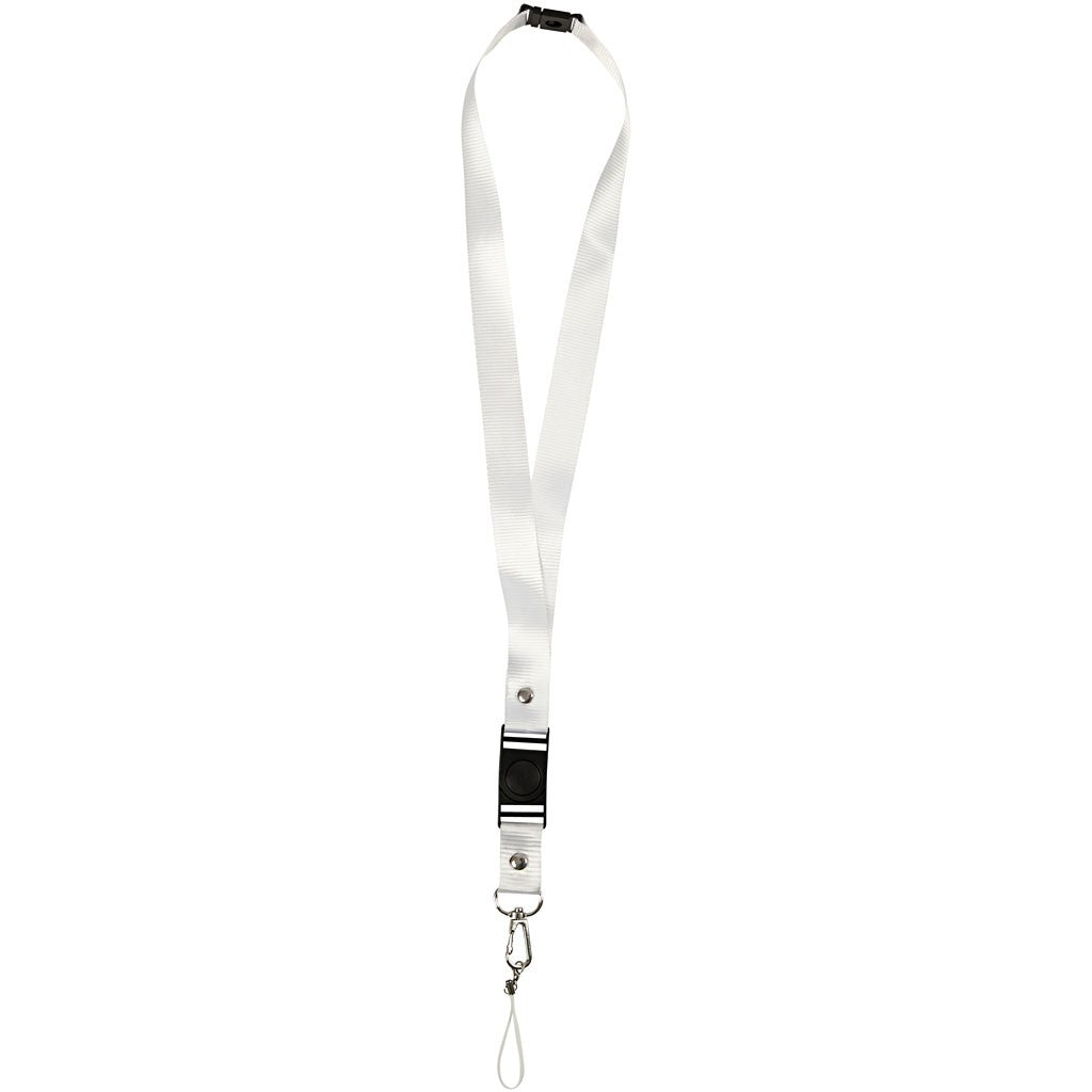 Creativ Company Textilband – Bandlänge 53 cm, Polyester, Weiss, Breite 20 mm, 5er-Pack