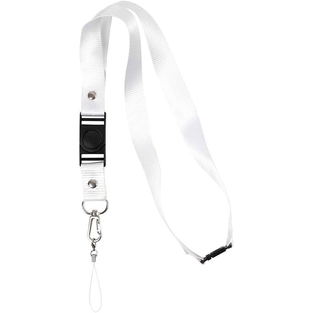 Creativ Company Textilband – Bandlänge 53 cm, Polyester, Weiss, Breite 20 mm, 5er-Pack